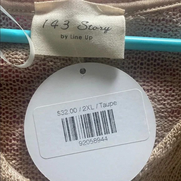 1.4.3. Story by Line Up Tan Knit Crew Neck Sweater - Picture 3 of 3